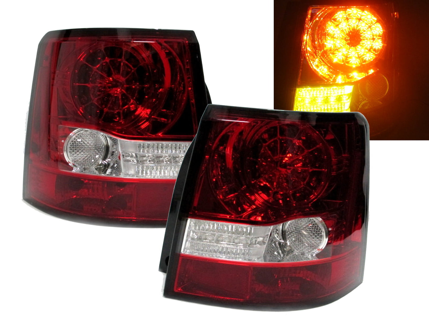 ไฟท้าย LED สีแดง/ใส CrazyTheGod Range Rover Sport 2006-2009 L320 สำหรับ Land Rover