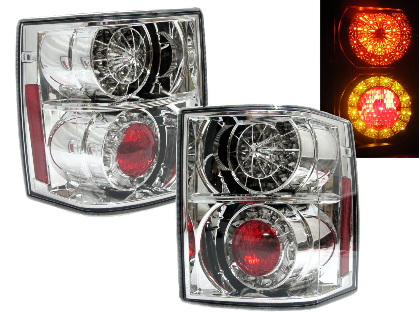 ไฟท้าย LED 5D โครเมียม สำหรับรถ SUV รุ่น CrazyTheGod Range Rover รุ่นที่ 3 ปี 2002-2012 รุ่น LAND ROVER