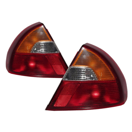 CrazyTheGod Lancer 1998-2001 Sedan 4D Clear Tail Rear Light Red V2 for Mitsubishi