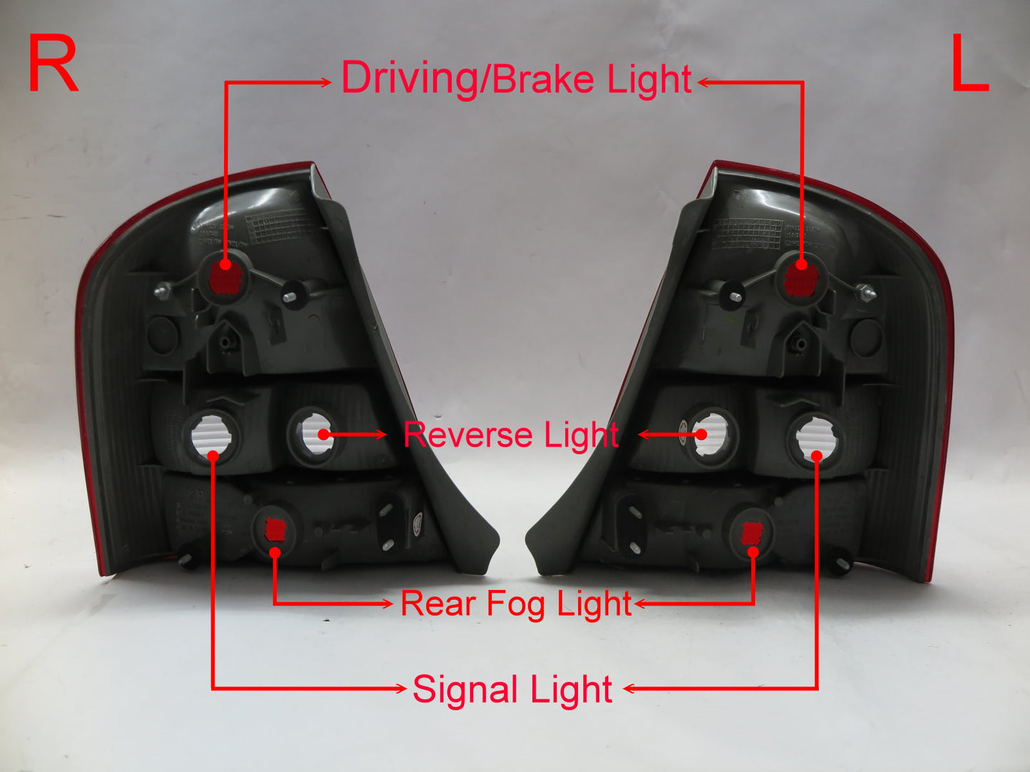 CrazyTheGod Familia BJ Eighth generation 1998-2004 Sedan 4D Clear Tail Rear Light Red/White V4 for MAZDA