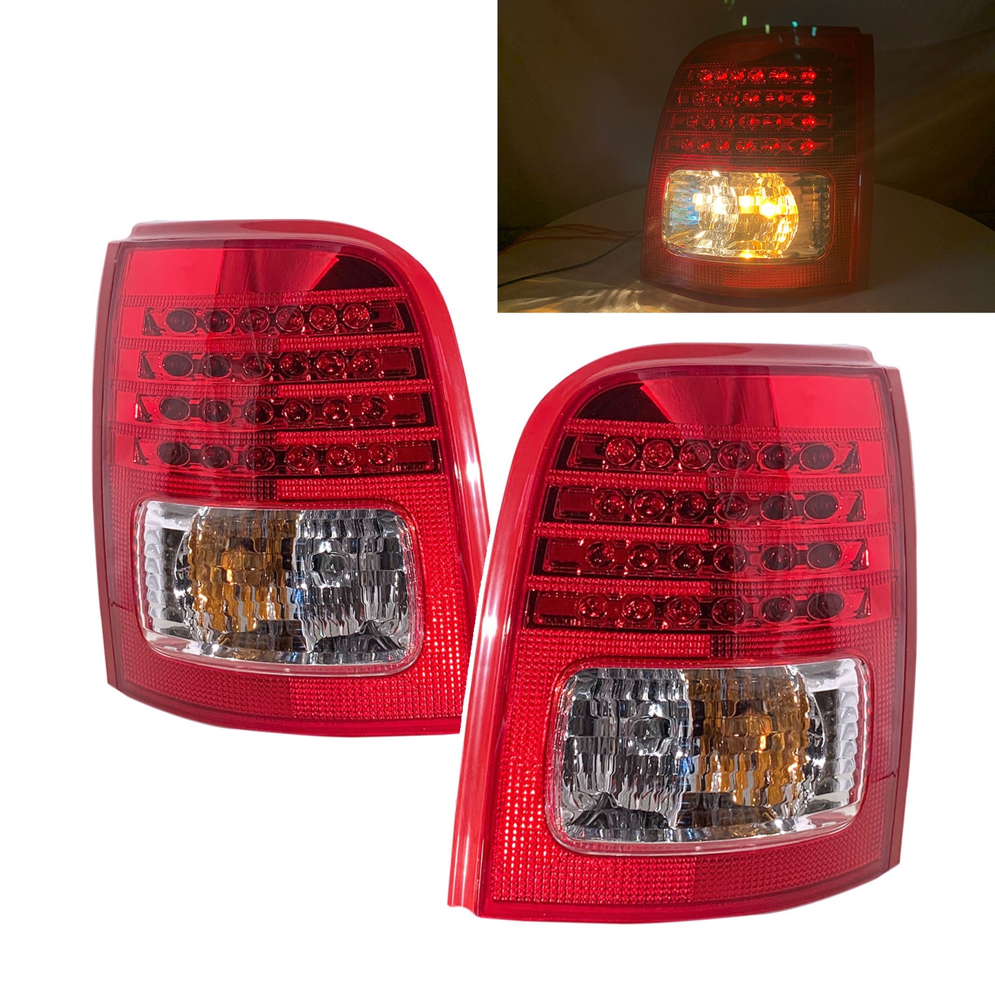 CrazyTheGod March K11 Second generation 1992-1999 Hatchback 5D LED Tail Rear Light Red/Clear for NISSAN