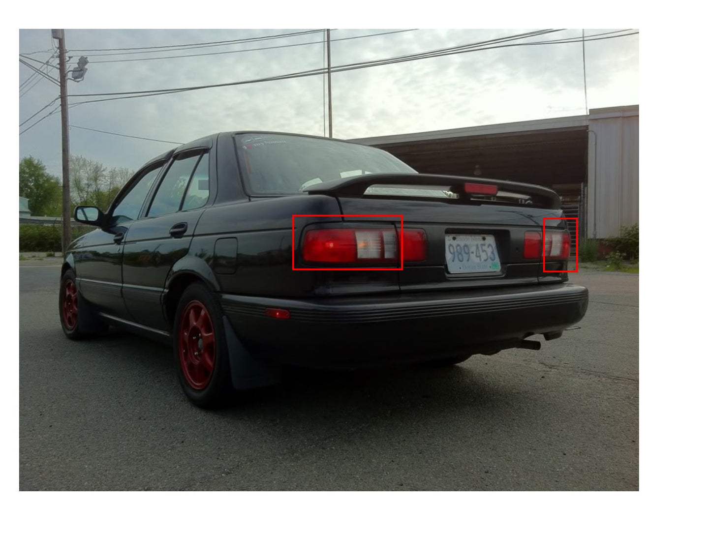 CrazyTheGod Sentra B13 Third generation 1991-1994 Sedan 2D/4D Tail Rear Light Red/Clear for NISSAN