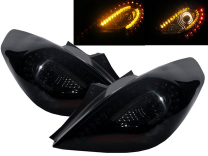 CrazyTheGod CORSA D 2006-2014 Hatchback 3D LED Tail Rear Light Black for VAUXHALL LHD