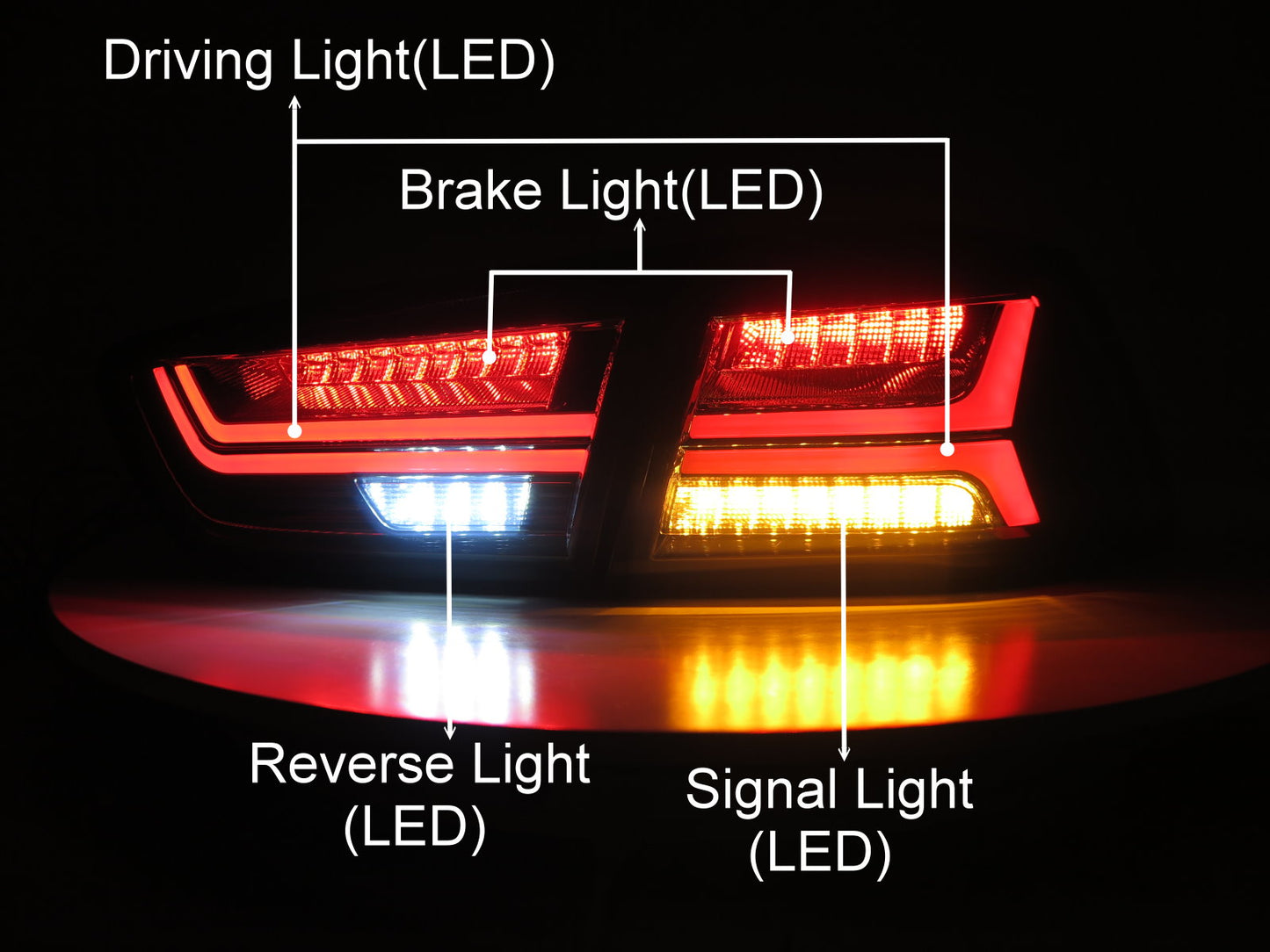 ไฟท้าย LED A6Look Sedan 4D ปี 2010-2015 สีแดง/ใส สำหรับ PROTON รุ่น INSPIRA A6Look Sedan 4D ปี 2010-2015