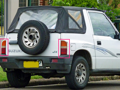 CrazyTheGod VITARA ET/TA ไฟท้ายแบบใสสีดำสำหรับ SUZUKI รุ่นปี 1988-1998 Convertible/SUV 2D/3D/5D