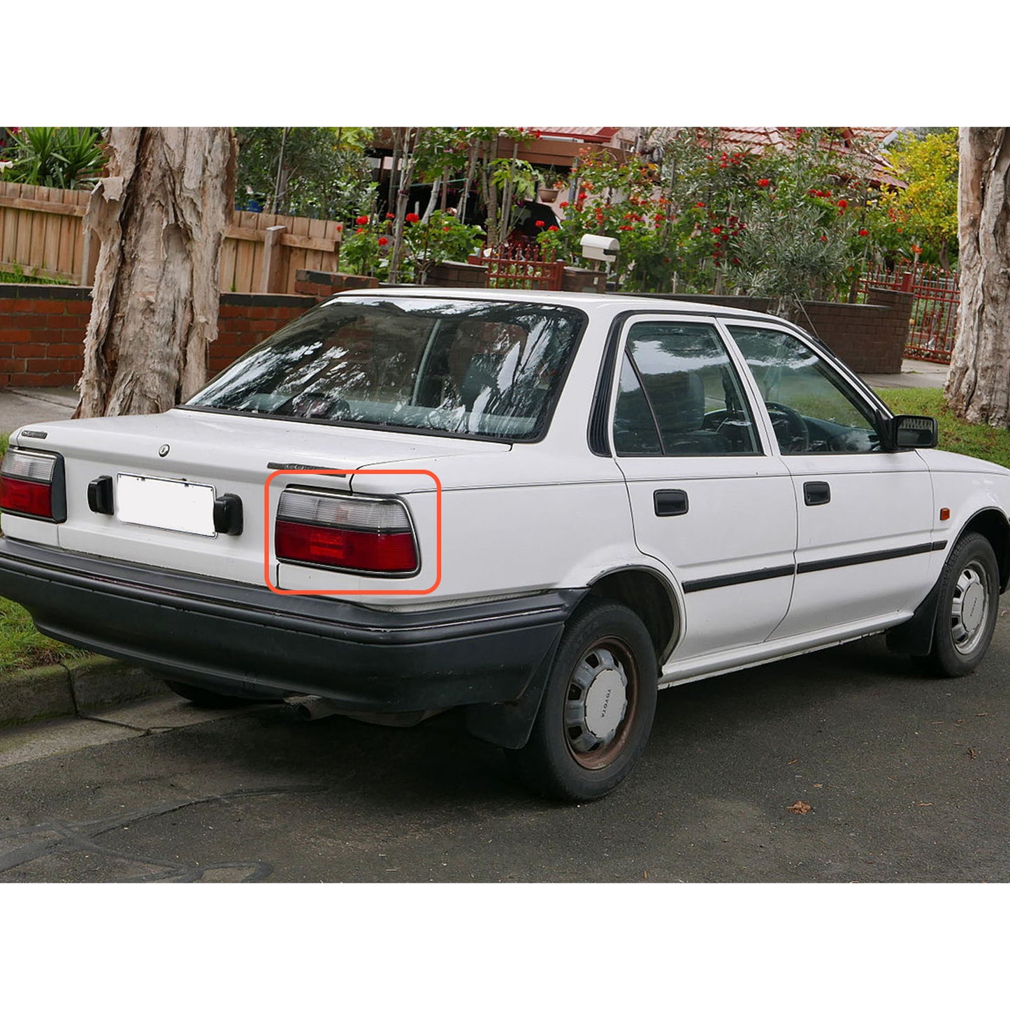 CrazyTheGod Corolla E90 Seventh generation 1991-1992 Sedan 4D Clear Tail Rear Light Red for TOYOTA