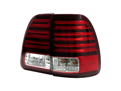 CrazyTheGod LAND CRUISER FJ100 1998-2007 5D LED Tail Rear Light Red/Clear for TOYOTA