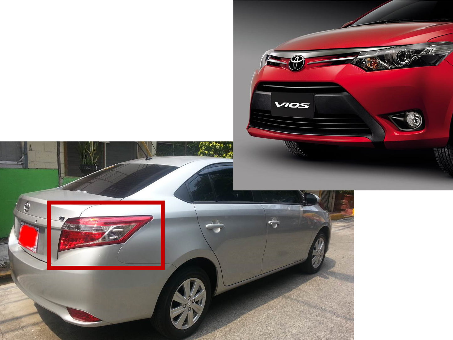 CrazyTheGod VIOS NCP150 2013-2014 ไฟท้าย LED BAR กุญแจสีดำ สำหรับ TOYOTA