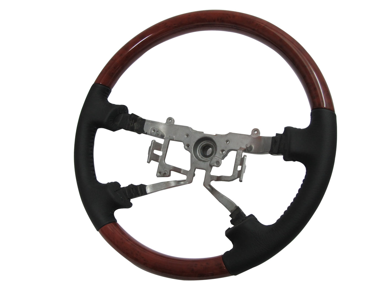 CrazyTheGod HILUX N70 2005-2011 STEERING WHEEL OE CLASSIC WOOD BLACK Leather for TOYOTA