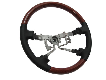 CrazyTheGod HILUX N70 2005-2011 STEERING WHEEL OE CLASSIC WOOD BLACK Leather for TOYOTA