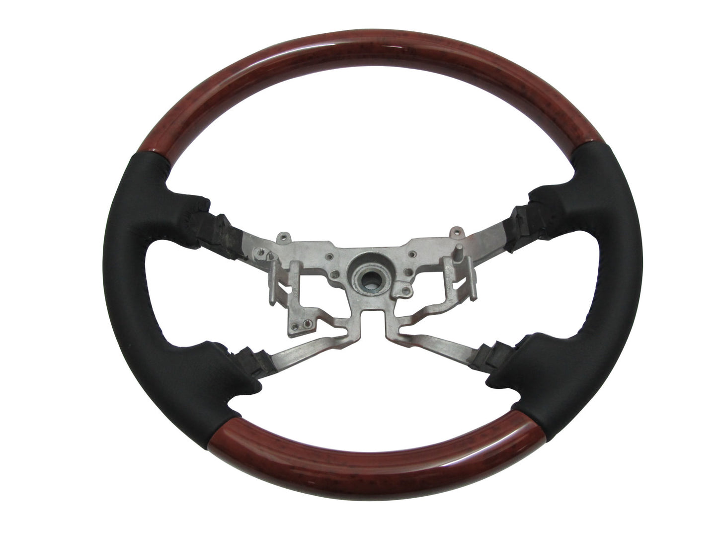 CrazyTheGod HILUX N70 2005-2011 STEERING WHEEL OE CLASSIC WOOD BLACK Leather for TOYOTA