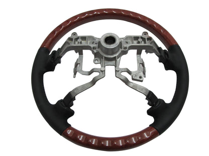 CrazyTheGod HILUX N70 2005-2011 STEERING WHEEL OE CLASSIC WOOD BLACK Leather for TOYOTA