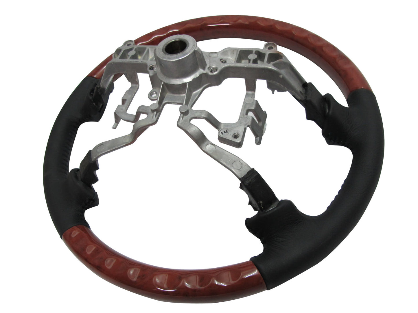 CrazyTheGod HILUX N70 2005-2011 STEERING WHEEL OE CLASSIC WOOD BLACK Leather for TOYOTA