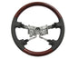 CrazyTheGod HILUX N70 2005-2011 STEERING WHEEL OE CLASSIC WOOD GRAY Leather for TOYOTA