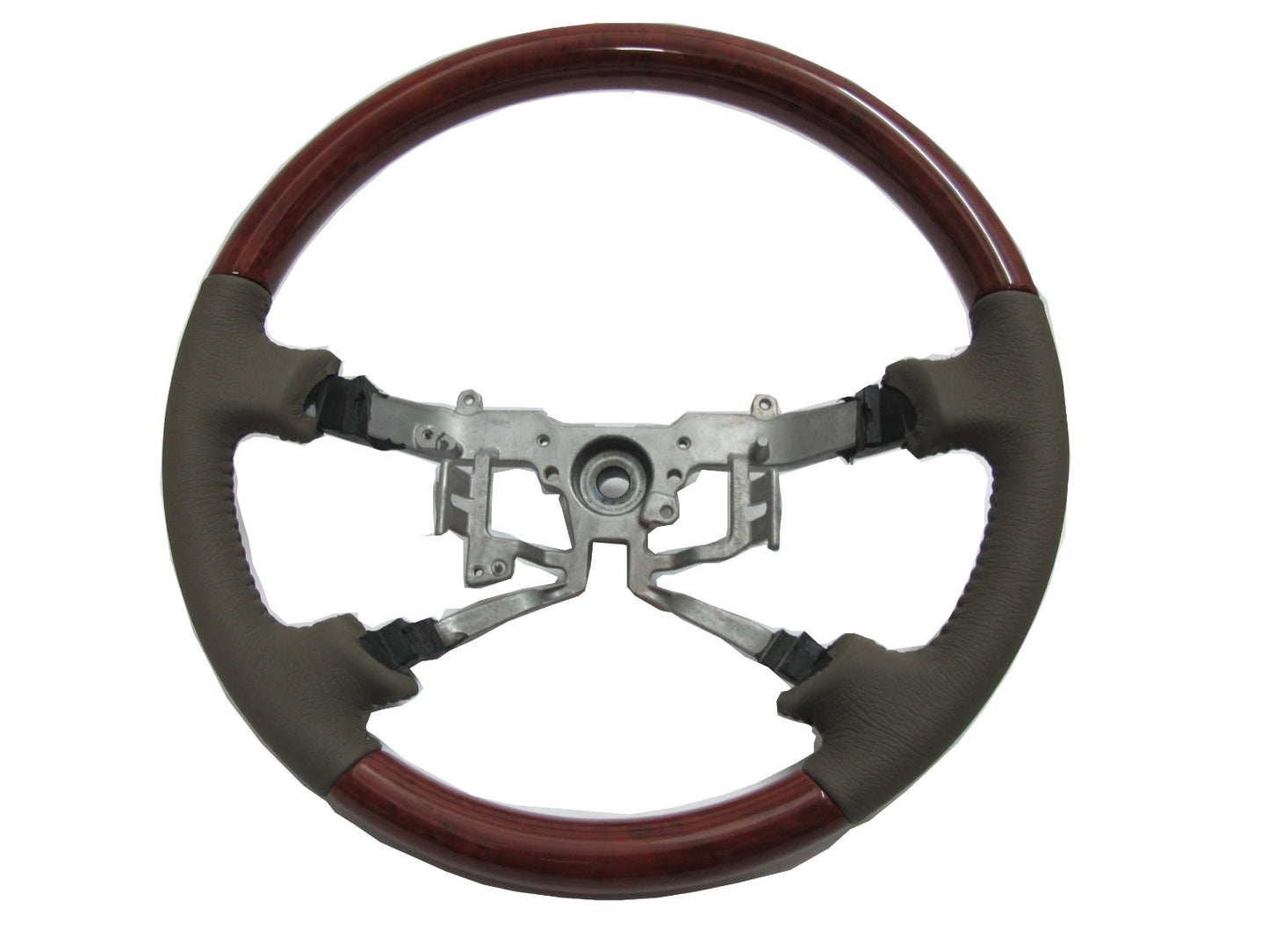 CrazyTheGod HILUX N70 2005-2011 STEERING WHEEL OE CLASSIC WOOD BEIGE Leather for TOYOTA