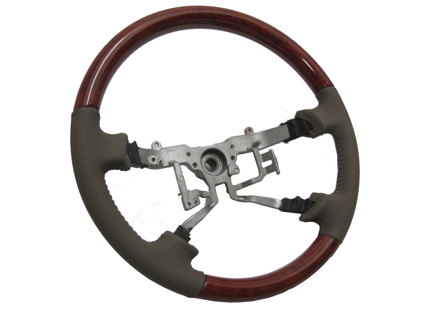 CrazyTheGod HILUX N70 2005-2011 STEERING WHEEL OE CLASSIC WOOD BEIGE Leather for TOYOTA