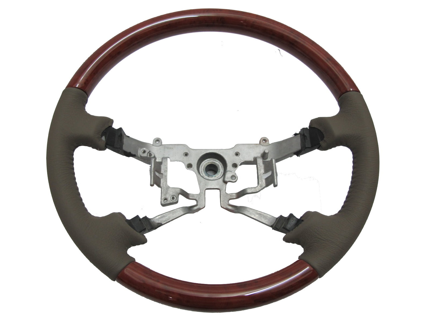 CrazyTheGod HILUX N70 2005-2011 STEERING WHEEL OE CLASSIC WOOD BEIGE Leather for TOYOTA