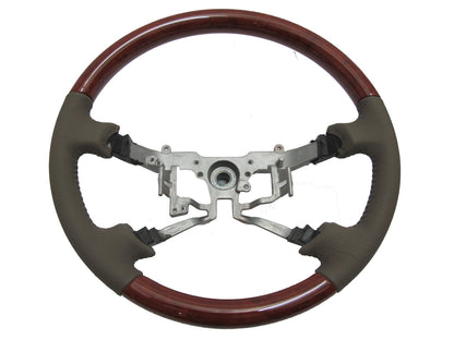 CrazyTheGod HILUX N70 2005-2011 STEERING WHEEL OE CLASSIC WOOD BEIGE Leather for TOYOTA