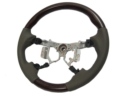 CrazyTheGod AURION XV40 2006-2011 STEERING WHEEL OE BROWN WOOD BEIGE Leather for TOYOTA