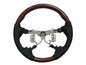 CrazyTheGod HILUX N70 2012-2014 STEERING WHEEL OE RED-WINE WOOD BLACK Leather for TOYOTA