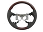 CrazyTheGod FORTUNER 2012-2014 STEERING WHEEL OE RED-WINE WOOD GRAY Leather for TOYOTA