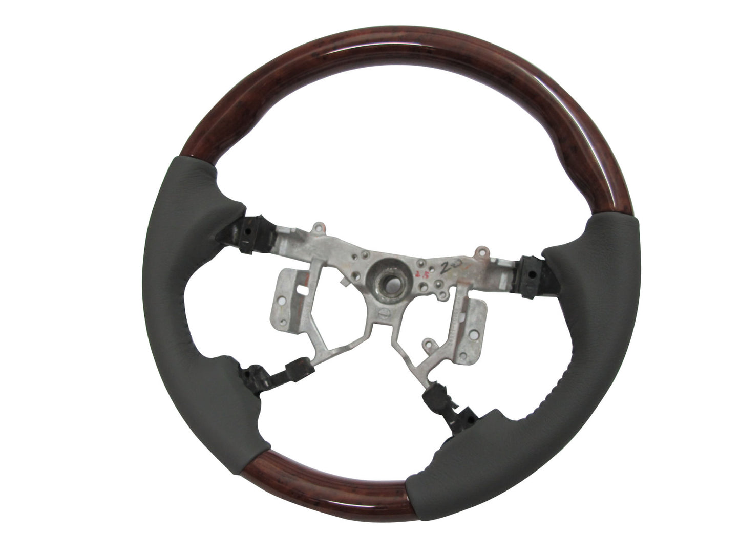 CrazyTheGod HILUX N70 2012-2014 STEERING WHEEL OE WALNUT WOOD GRAY Leather for TOYOTA