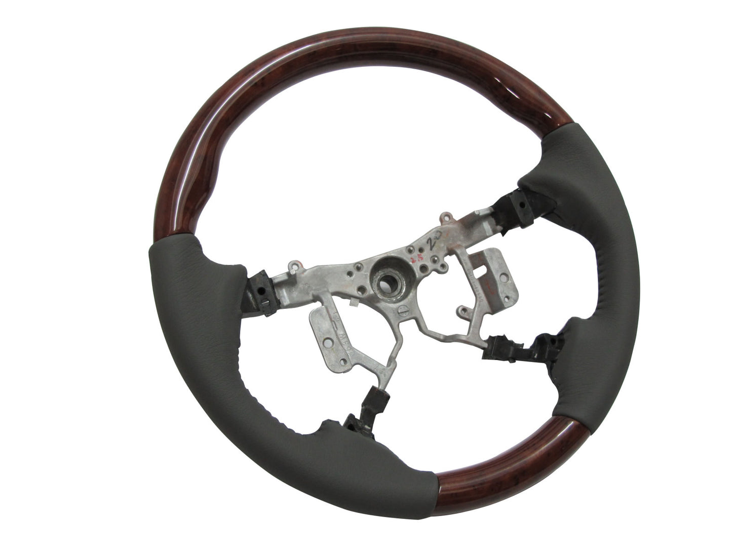 CrazyTheGod HILUX N70 2012-2014 STEERING WHEEL OE WALNUT WOOD GRAY Leather for TOYOTA