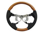 CrazyTheGod INNOVA 2012-2014 STEERING WHEEL OE YELLOW WOOD BLACK Leather for TOYOTA