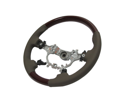 CrazyTheGod CAMRY XV50 2012-2014 STEERING WHEEL OE WALNUT WOOD BEIGE Leather for TOYOTA