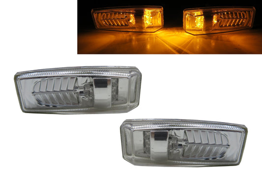 CrazyTheGod SL-CLASS R129 1989-2002 Roadster 2D LED Side Marker Light Lamp Chrome for Mercedes-Benz