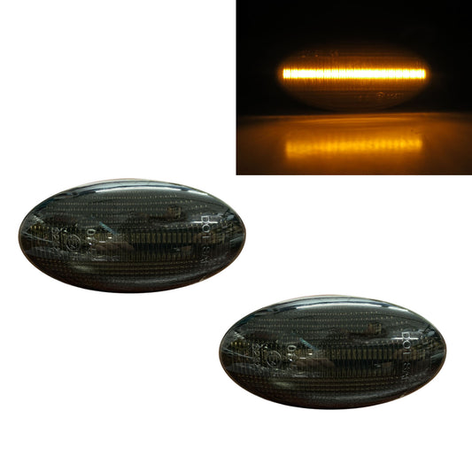 CrazyTheGod Sedici Second generation 2008-2012 Hatchback 5D LED Dynamic Turn signal Side Marker Light Lamp Smoke for Fiat