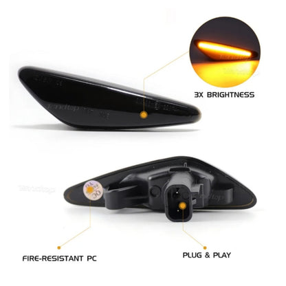 CrazyTheGod Mazda 6 2008-2012 LED Dynamic Turn signal Side Marker Light Lamp Smoke for MAZDA