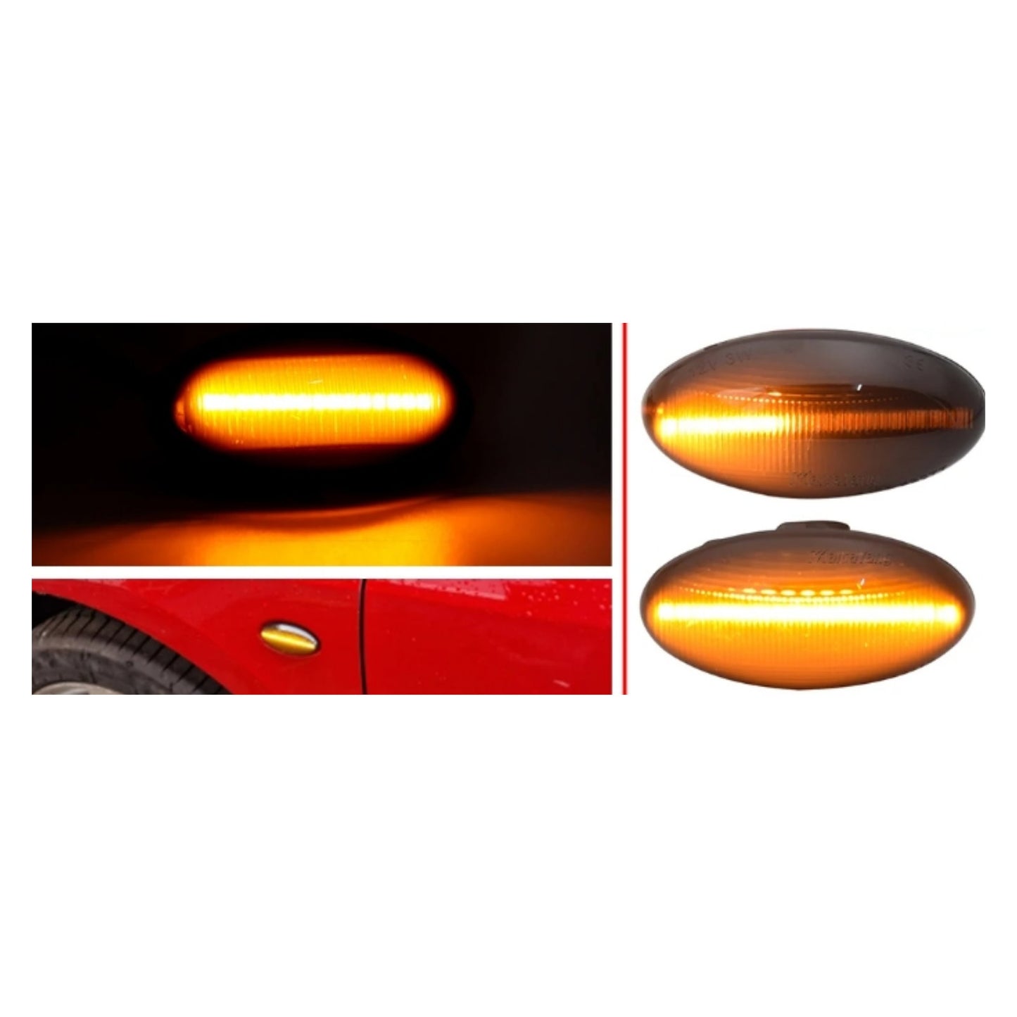 CrazyTheGod Traveller 2016-2020 LED Dynamic Turn signal Side Marker Light Lamp Smoke for PEUGEOT