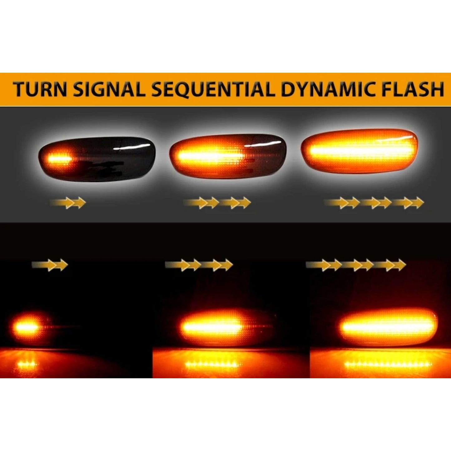 CrazyTheGod VIOS 2014-2019 4D LED Dynamic Turn signal Side Marker Light Lamp Smoke for TOYOTA