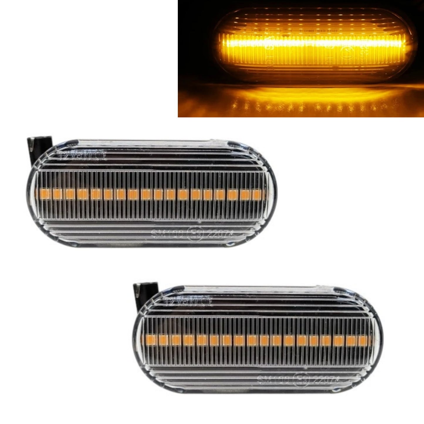 CrazyTheGod Vento 1995-1998 LED Dynamic Turn signal Side Marker Light Lamp Black for VW Volkswagen