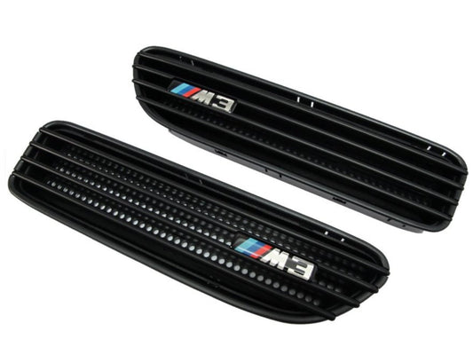 CrazyTheGod 3-Series E30/E36/E46/E90/E91/E92/E93 1982-2013 Sedan/Wagon/Coupe/Convertible 2D/4D/5D Fender Vent Grille สีดำสำหรับ BMW