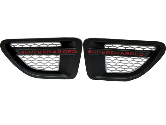 CrazyTheGod Range Rover L320 2006-2009 Sport Supercharged Honeycomb Mesh Side Fender Vent Grille BK/SL for Land Rover