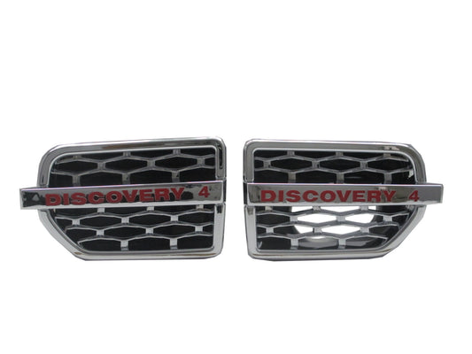 CrazyTheGod Discovery4 LR4 2009-present Honeycomb Mesh Side Fender Vent Grille CHROME for Land Rover