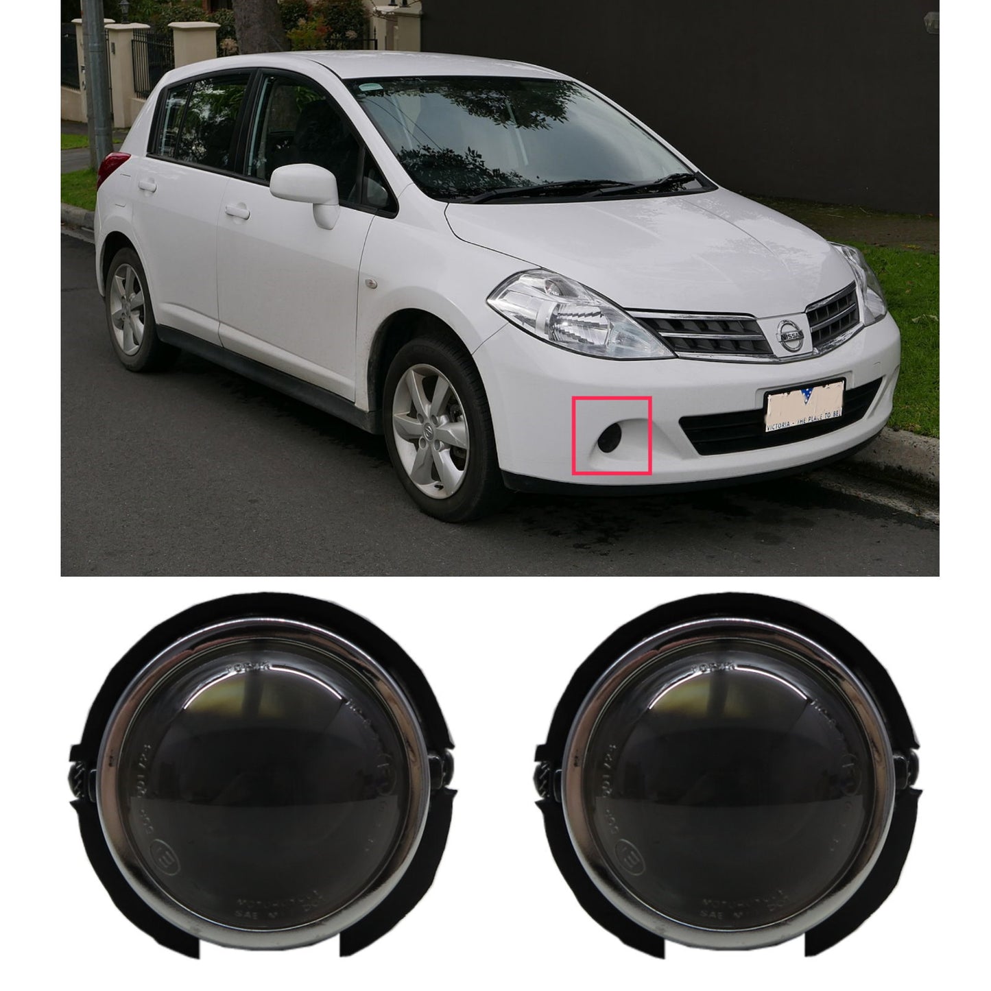 CrazyTheGod TIIDA C11 First generation 2005-2012 Sedan/Hatchback 4D/5D Projector Fog Light Lamp Black for NISSAN
