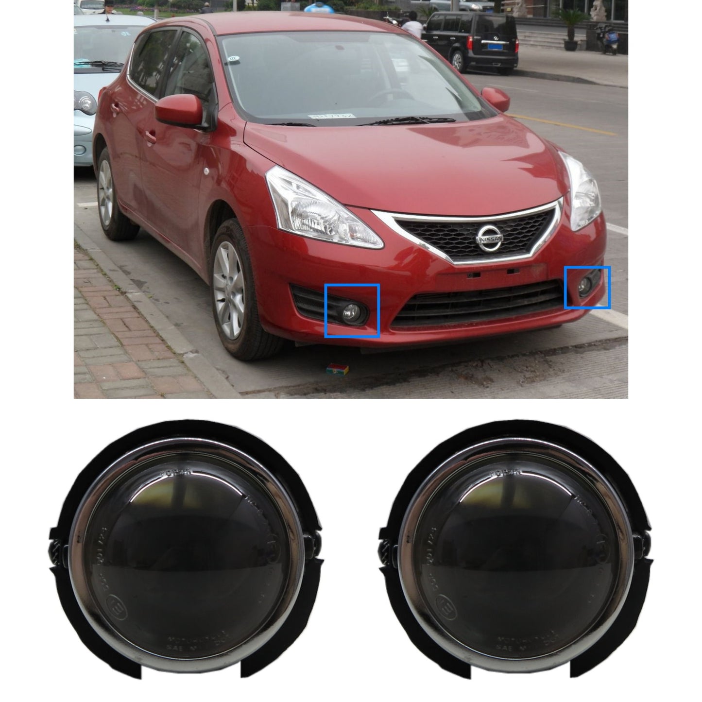 CrazyTheGod TIIDA C12 Second generation 2011-Present Hatchback 5D Projector Fog Light Lamp Black for NISSAN