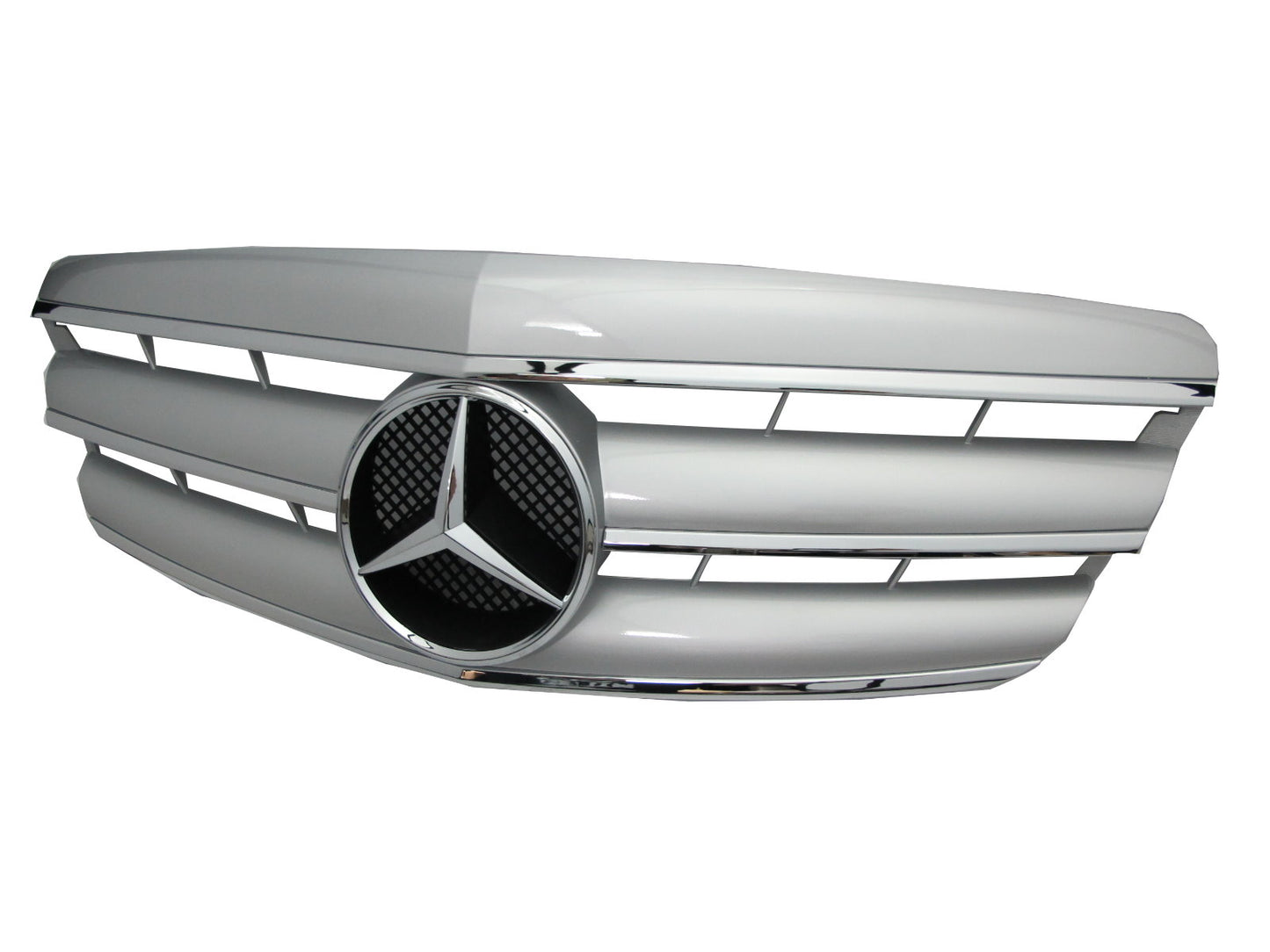 CrazyTheGod S-CLASS W221 2006-2009 PRE-FACELIFT Sedan 4D 3FIN GRILLE/GRILL Chrome/Silver for Mercedes-Benz