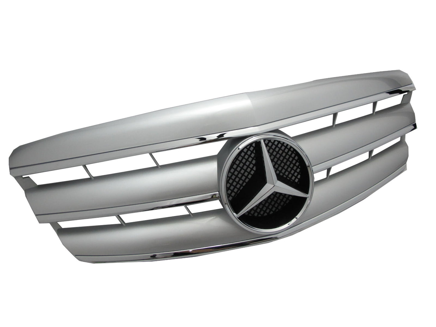 CrazyTheGod S-CLASS W221 2006-2009 PRE-FACELIFT Sedan 4D 3FIN GRILLE/GRILL Chrome/Silver for Mercedes-Benz