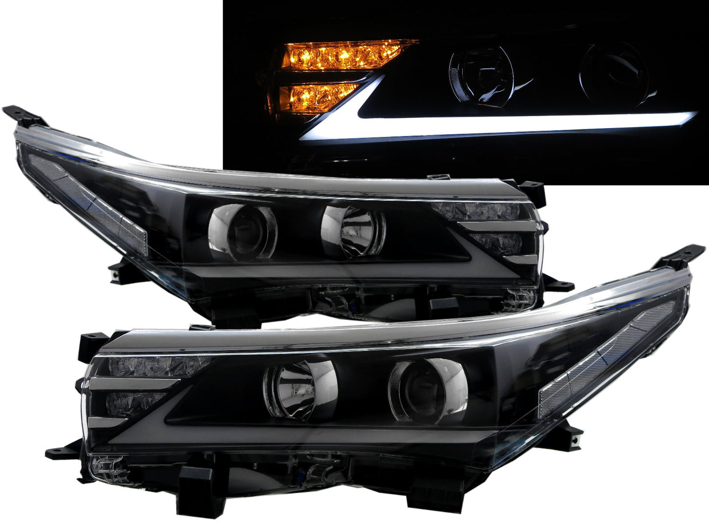 CrazyTheGod Corolla E170 Eleventh generation 2014-2016 Sedan 4D ISF Style Halogen Headlight Headlamp Black ASIA/EUROPE/Australia for TOYOTA RHD