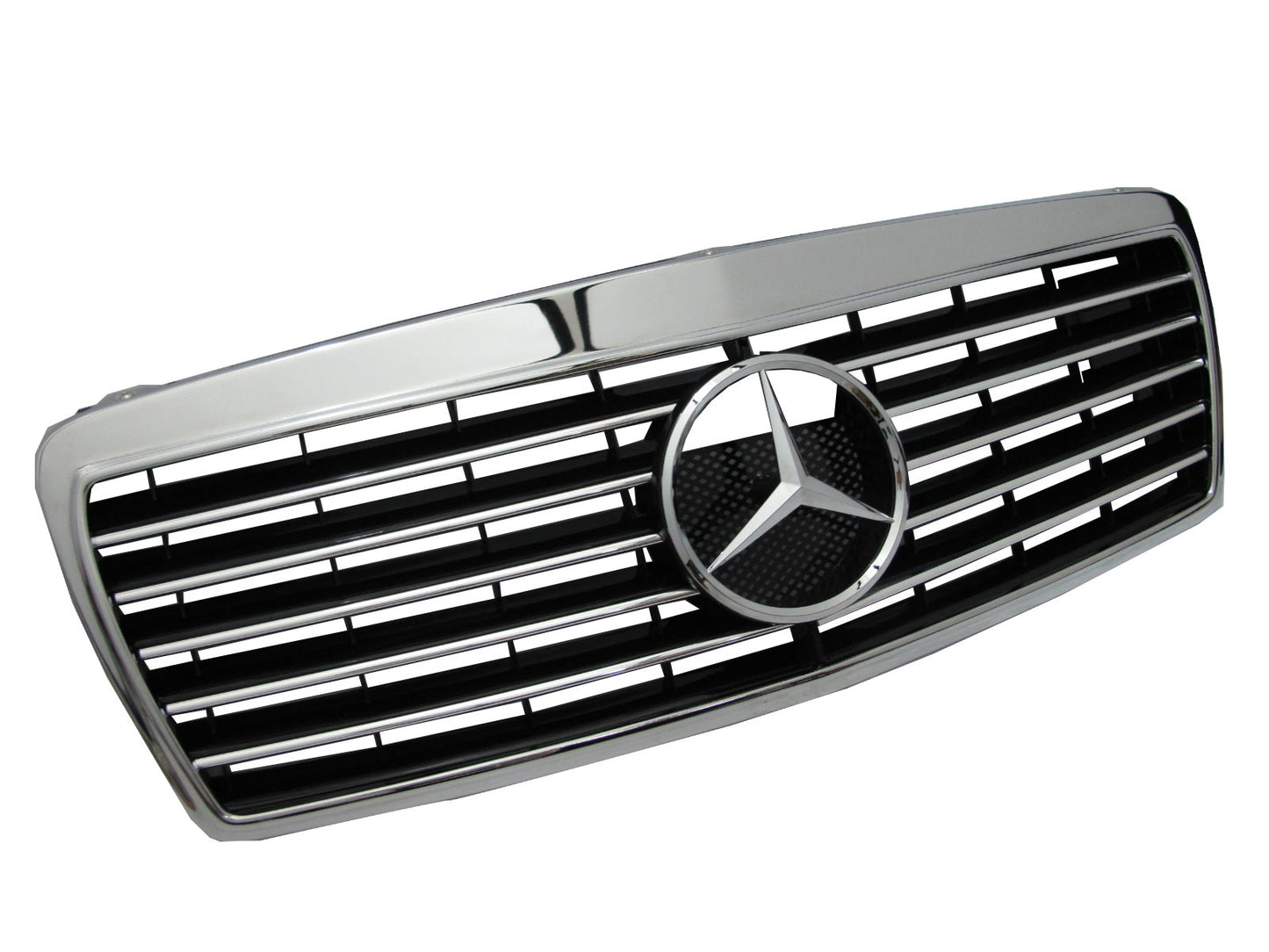 CrazyTheGod W210 1995-1999 Pre-Facelif GRILLE/GRILL ASSAY 11MD SPORT CHROME/BLACK for Mercedes-Benz